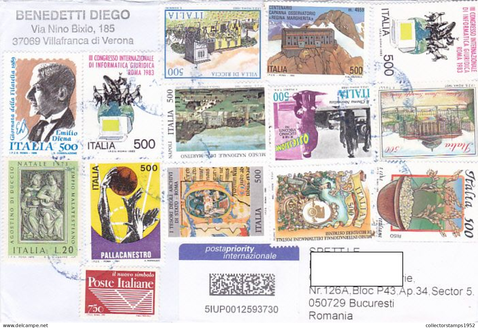 BASKETBALL, CINEMA, ARCHITECTURE, PERSONALITIES, FINE STAMPS ON COVER, 2021, ITALY - 2021-...: Used