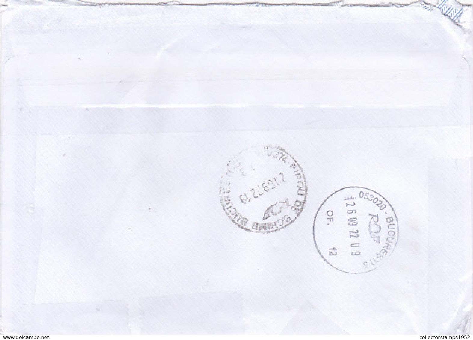 BARCODE MACHINE PRINTED STICKER STAMPS ON REGISTERED COVER, 2022, BULGARIA - Storia Postale