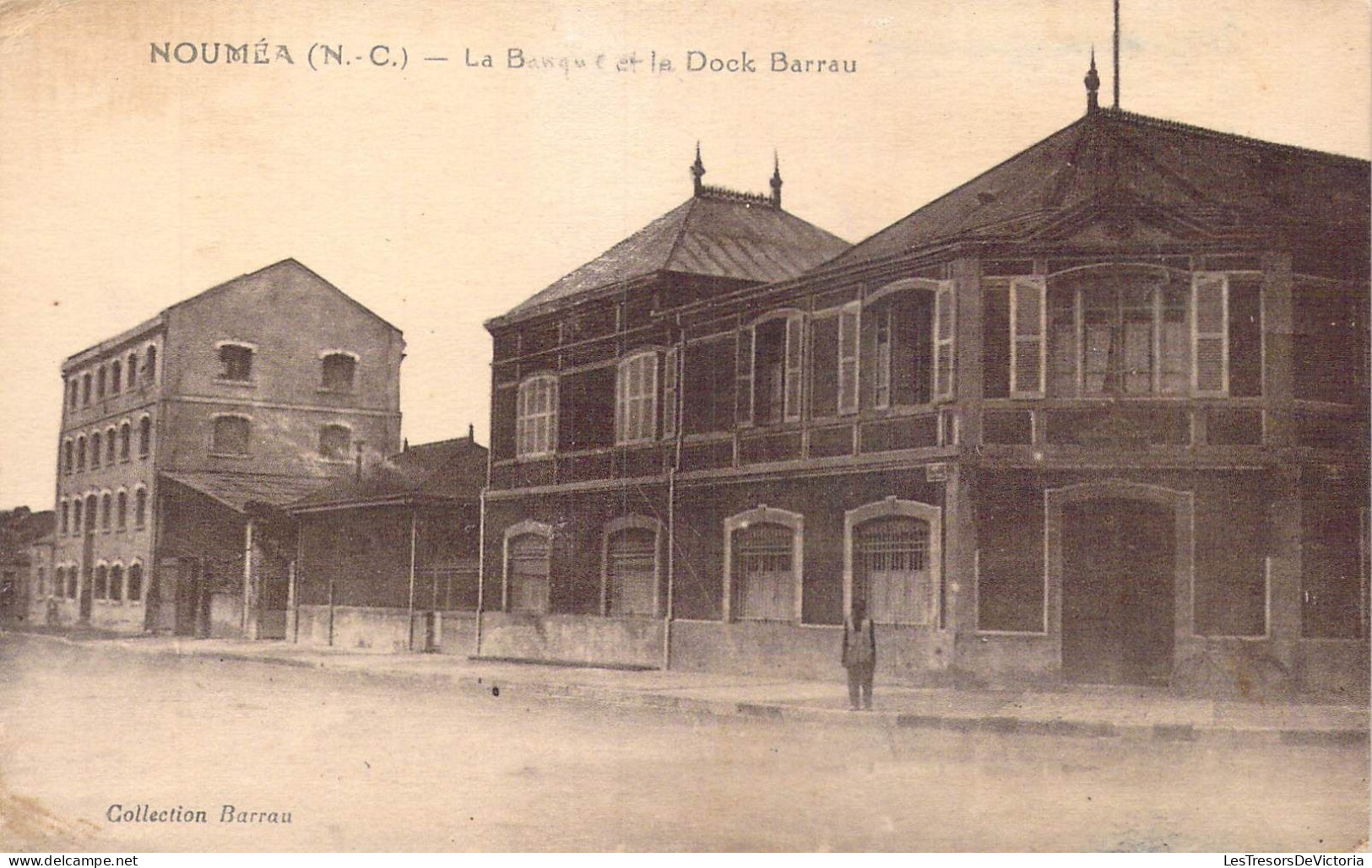 FRANCE - Nouvelle Calédonie - Nouméa - La Banque Et Le Dock Barrau - Carte Postale Ancienne - Nouvelle Calédonie