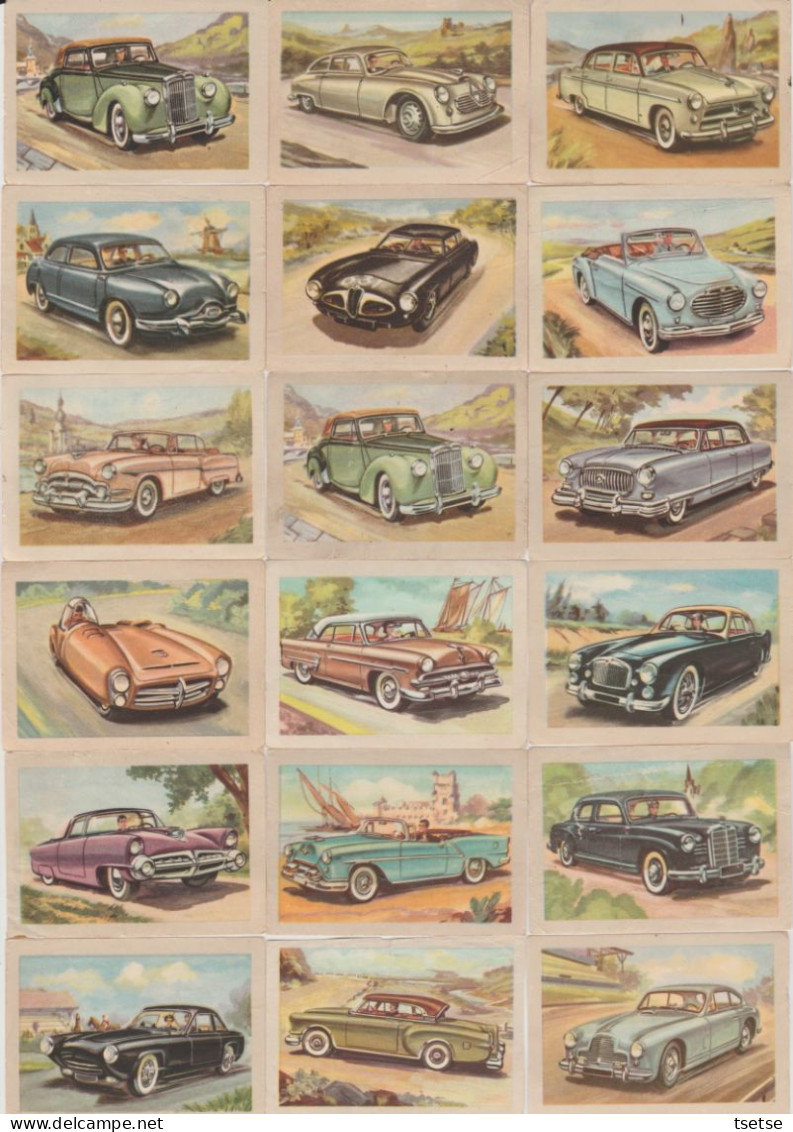 100 Images / Chromos -Chocolat Jacques - Voitures / Oldtimer ...modèles 1954 - Jacques