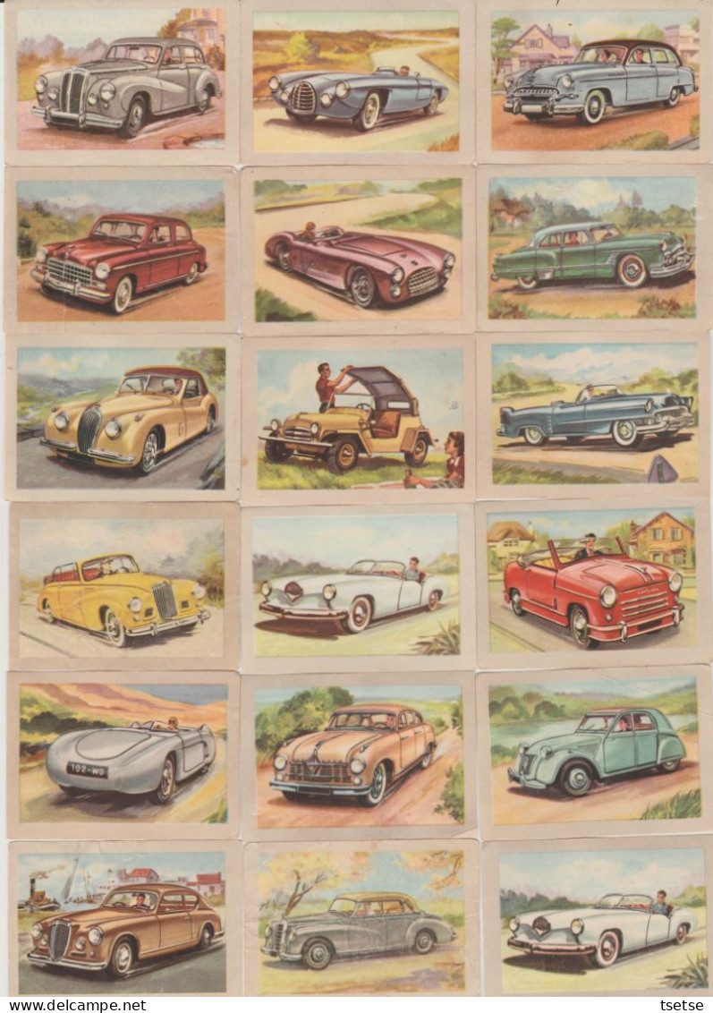100 images / chromos -Chocolat Jacques - voitures / oldtimer ...modèles 1954