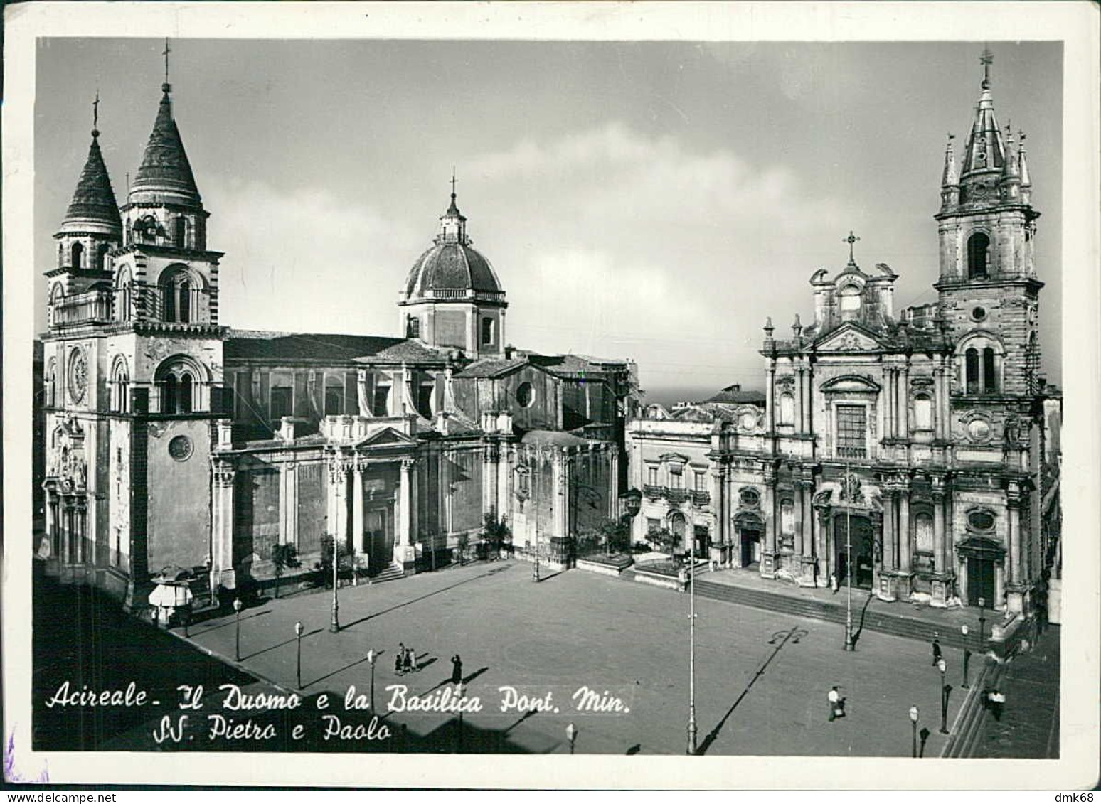 ACIREALE ( CATANIA ) IL DUOMO E LA BASILICA PONT. MIN. SS PIETRO E PAOLO - EDIZ. ALTEROCCA - SPEDITA 1955 (15626) - Acireale