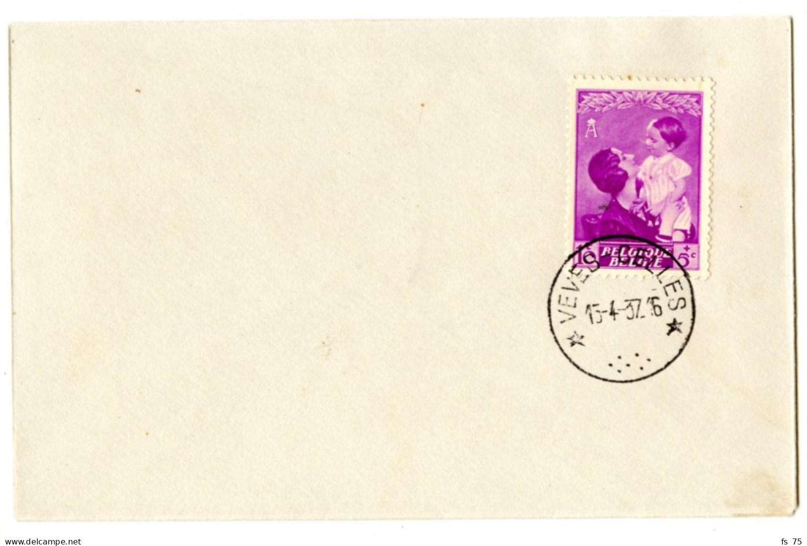 BELGIQUE - COB 447 SIMPLE CERCLE RELAIS A ETOILES VEVES CELLES SUR LETTRE, 1937 - Postmarks With Stars