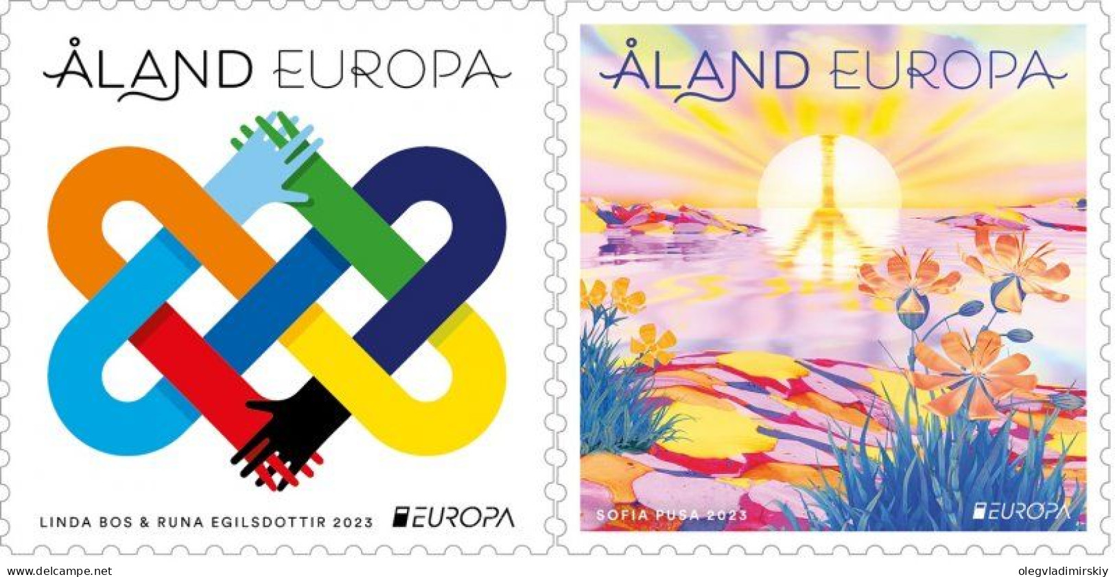 Aland Islands Åland Finland 2023 Europa CEPT Peace Set Of 2 Stamps Mint - Ongebruikt