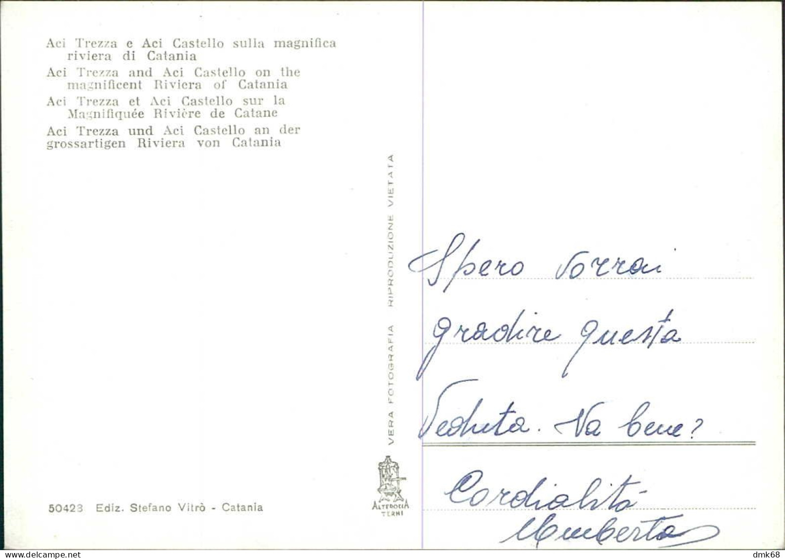 ACI TREZZA & ACI CASTELLO ( CATANIA ) PANORAMA - EDIZIONE VITRO' - 1950s (15632) - Acireale