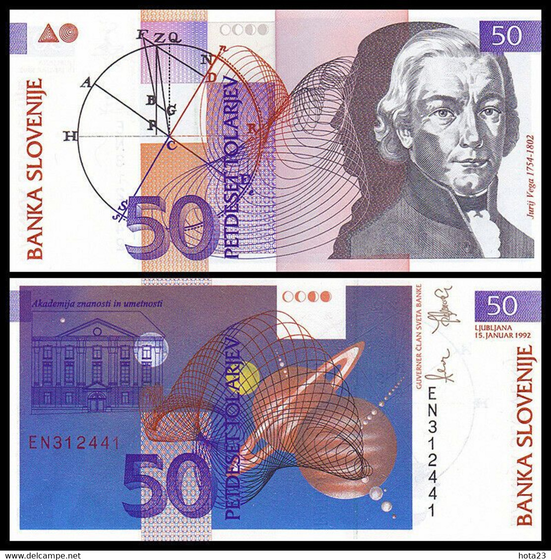 Slovenia-slovenia 50 Tolarjev 15-1-1992 Pick 13 Sc = Unc - Slovénie