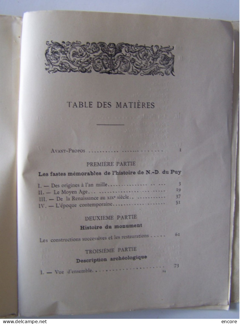 LE PUY. HAUTE-LOIRE.   "NOTRE-DAME DU PUY". ESSAI HISTORIQUE ET ARCHEOLOGIQUE.   101_0380 A 101_0382. - Rhône-Alpes