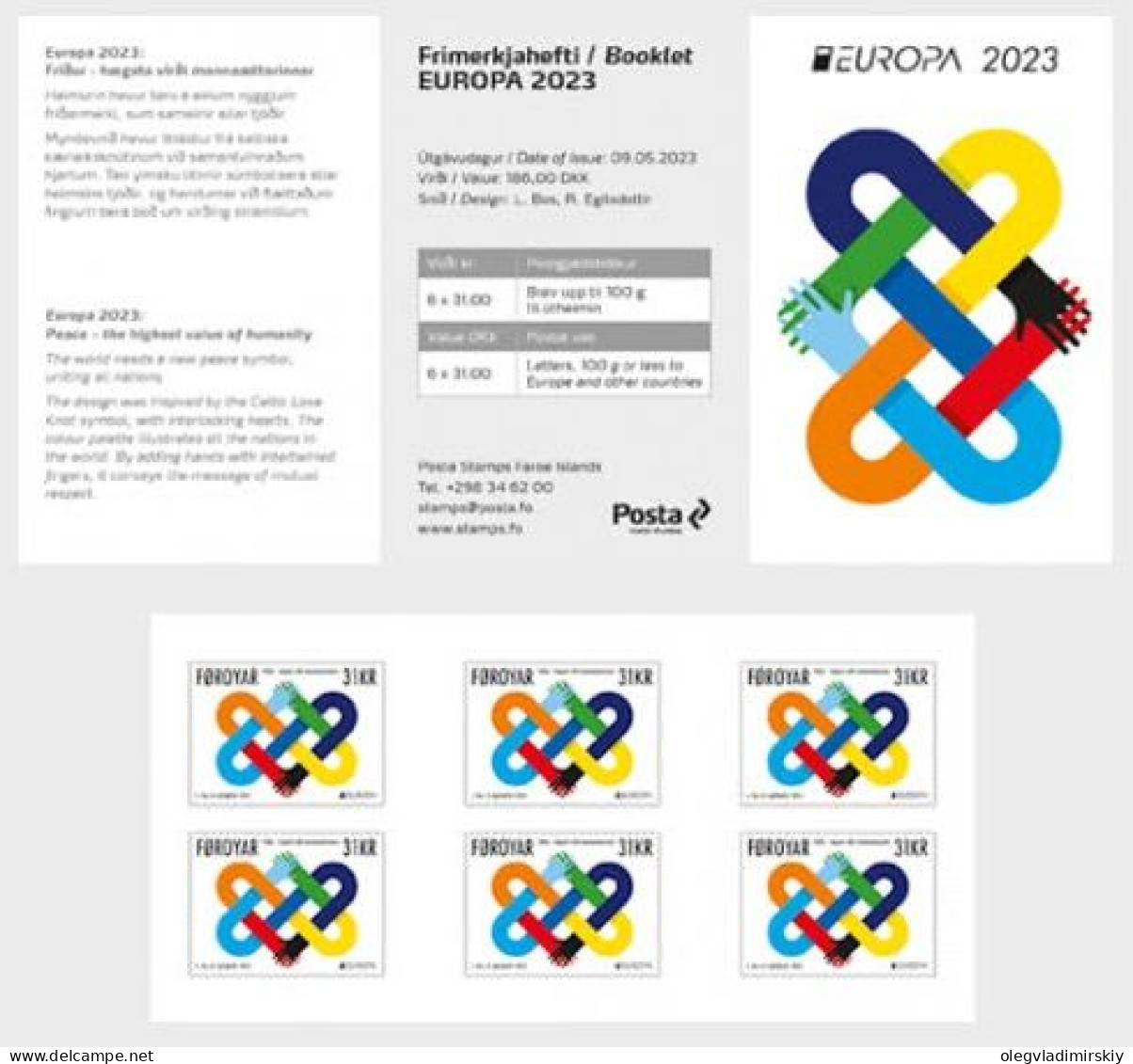 Faroe Islands Denmark 2023 Europa CEPT Peace Booklet Mint - Blocks & Sheetlets