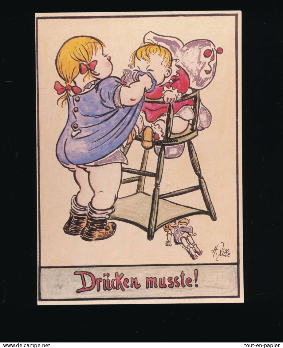 CPSM - Illustrateur Heinrich Zille - Drücken Musste ! - Enfants Bébé - Zille, Heinrich