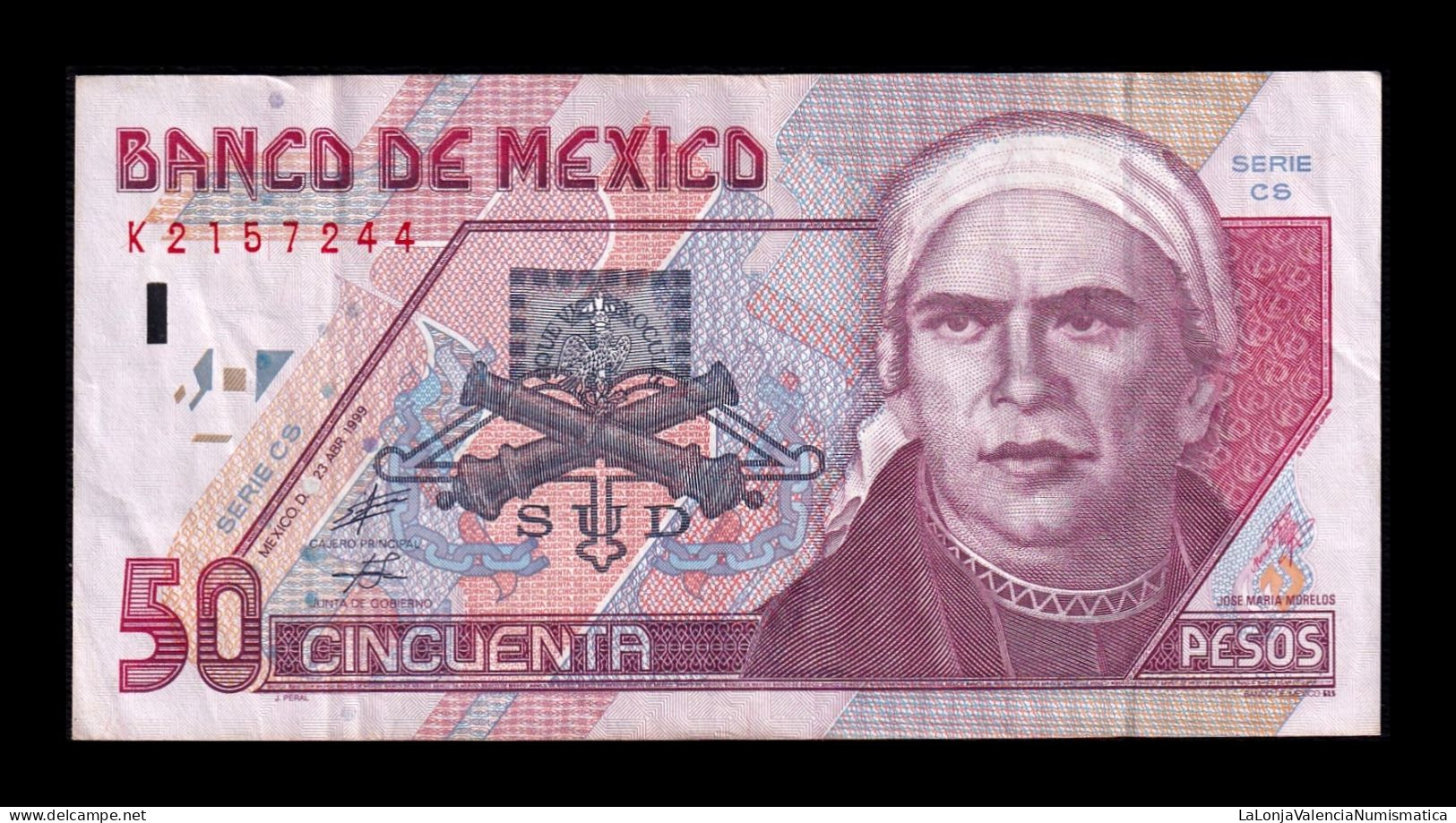 México 50 Pesos 1999 Pick 107d Mbc/Ebc Vf/Xf - Mexico