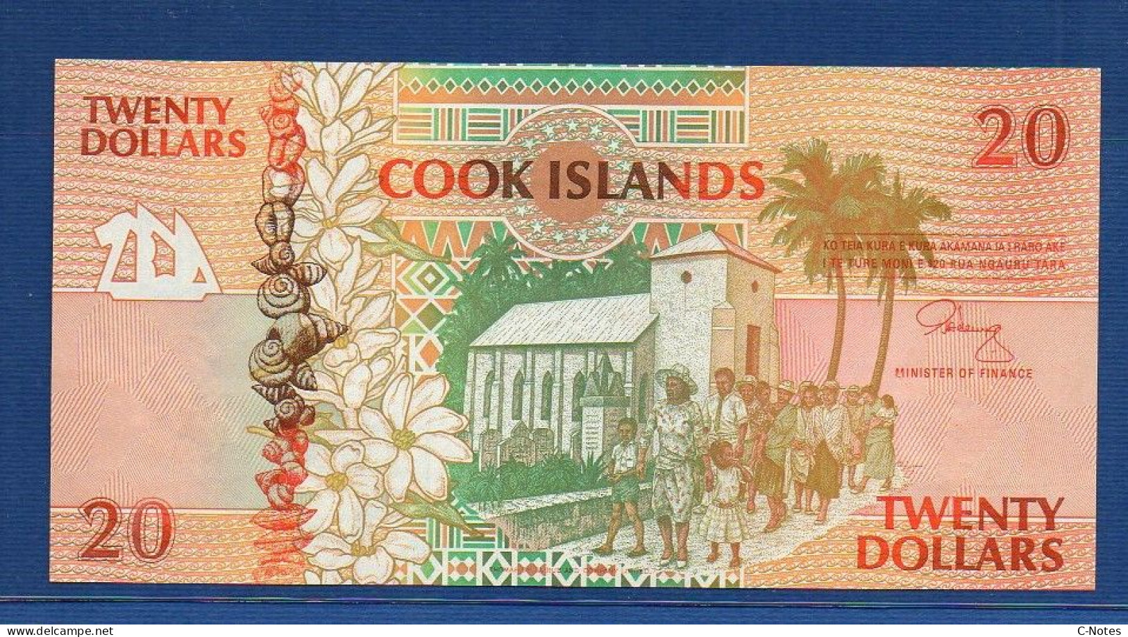 COOK ISLANDS - P. 9 –  20 Dollars ND 1992 UNC, S/n AAA 026253 - Islas Cook