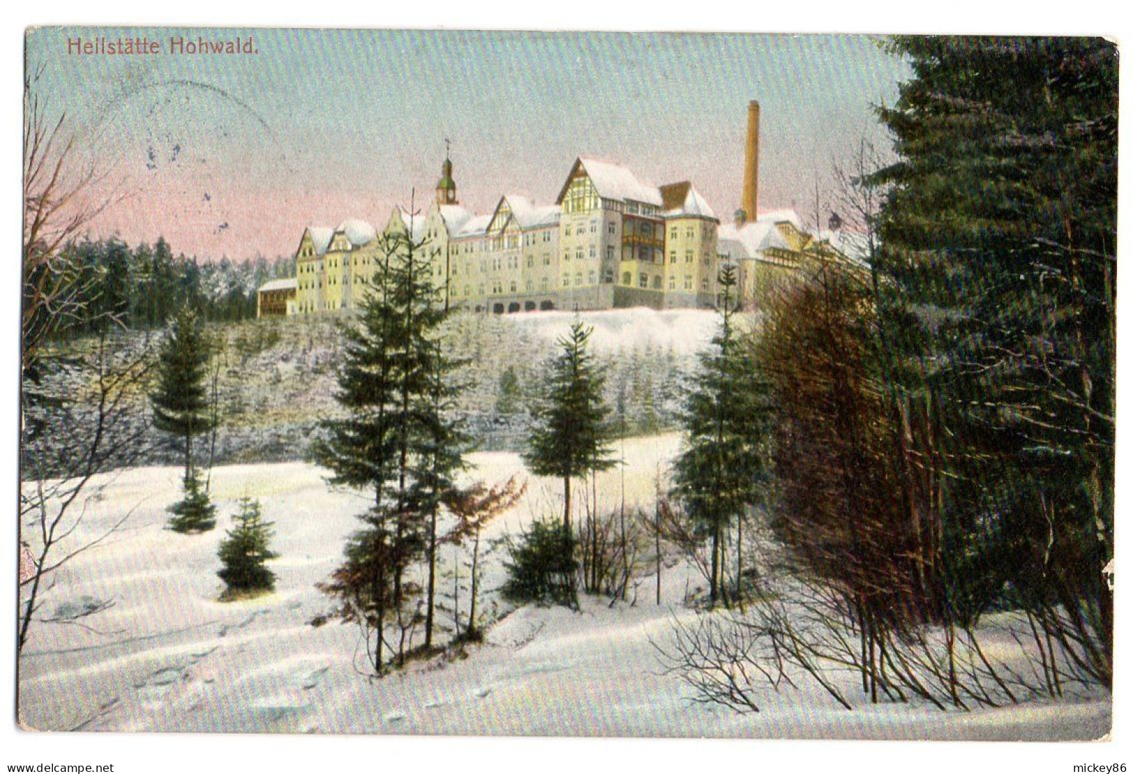 Allemagne-- HOHWALD ---1906--Heilstaette...( Neige) ......colorisée ....timbre...cachet - Hohwald (Sachsen)