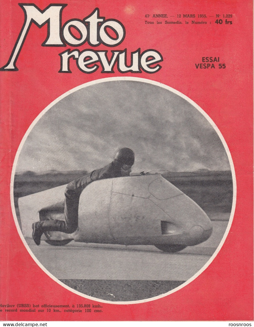 MOTO REVUE N° 1229 - 1955 -  ESSAI VESPA 55 - Motorfietsen