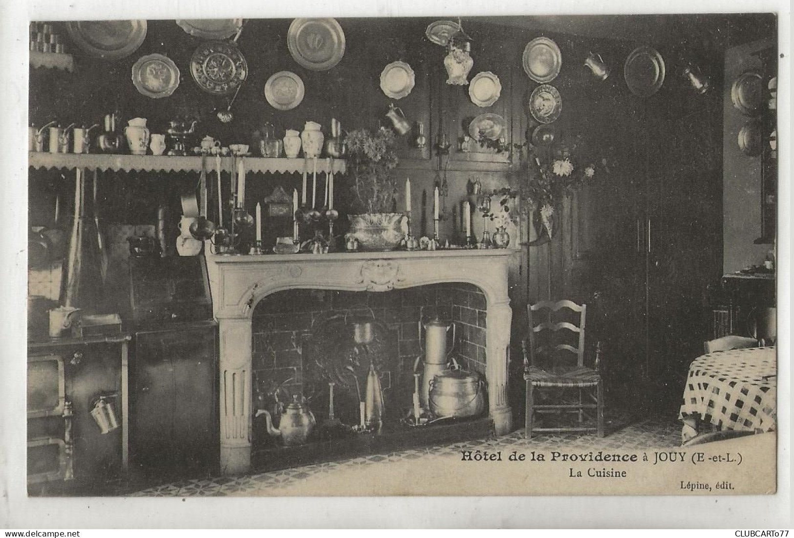 Jouy (28) : La Cuisine De L'Hôtel De La Providence En 1910 PF. - Jouy