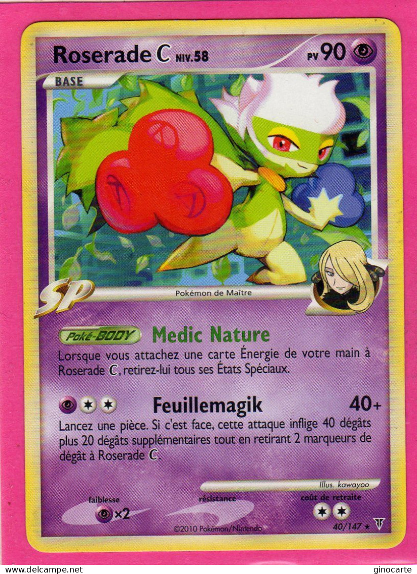 Carte Pokemon Francaise 2010 Platine Vainqueur Suppreme 40/147 Roserade 90pv Neuve - Platinum