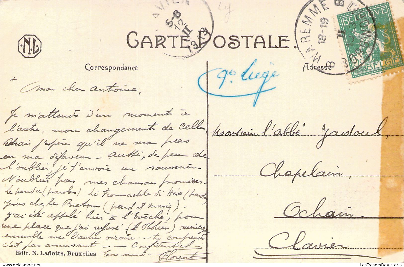 BELGIQUE - CELLES - L'église - Carte Postale Ancienne - Autres & Non Classés