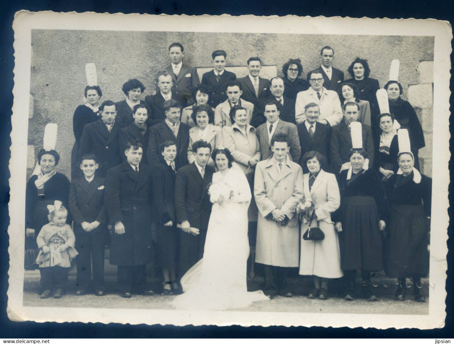 Cpa Carte Photo Du 29 Mariage Breton Coiffe Costumes Bretons -- Photographe Bourdon Plozévet    LANR62 - Plozevet