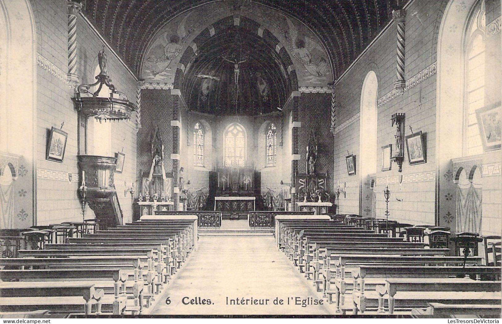 BELGIQUE - CELLES - Intérieur De L'église - Carte Postale Ancienne - Altri & Non Classificati