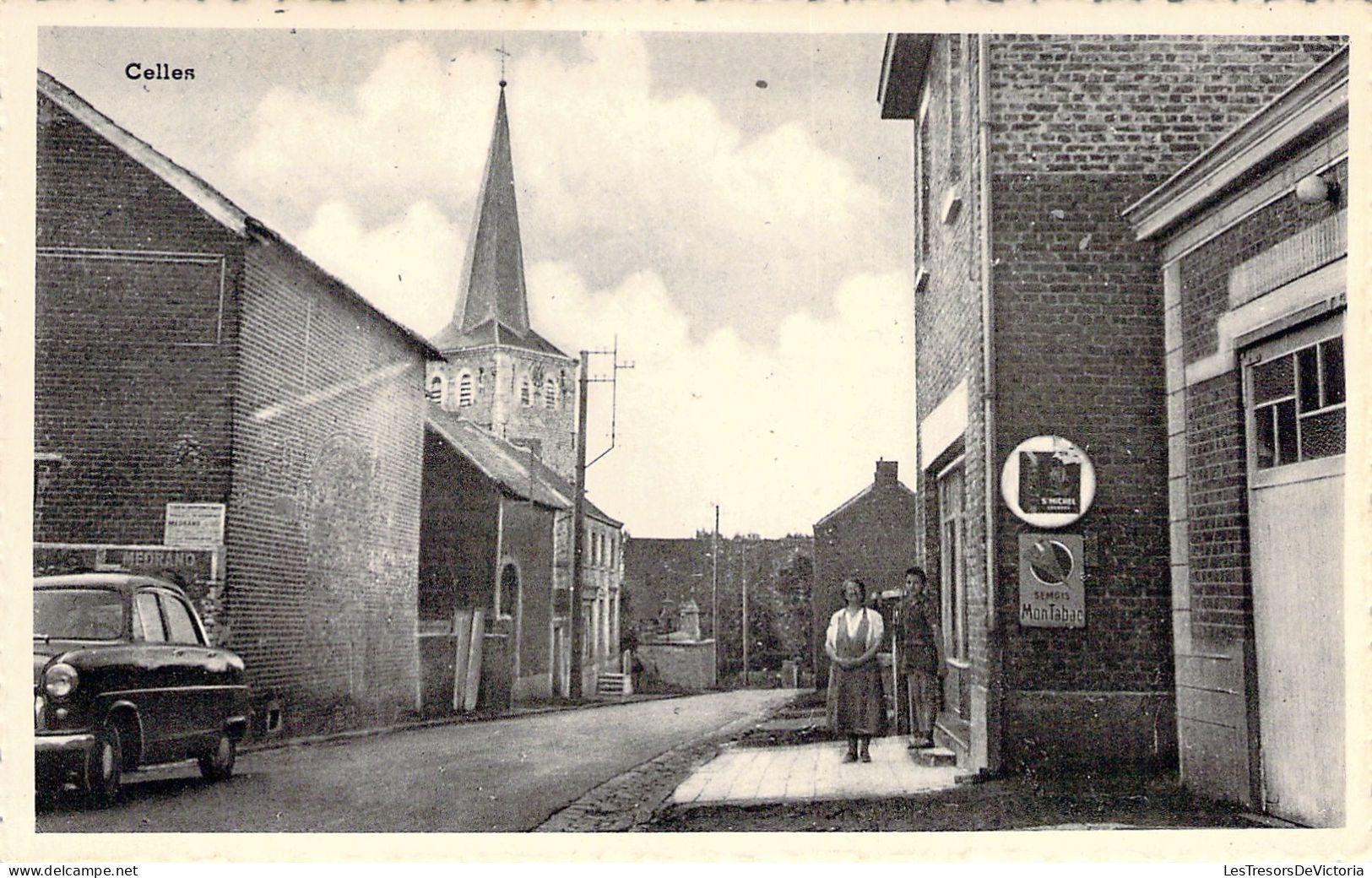 BELGIQUE - CELLES - L'église - Voiture - Carte Postale Ancienne - Altri & Non Classificati