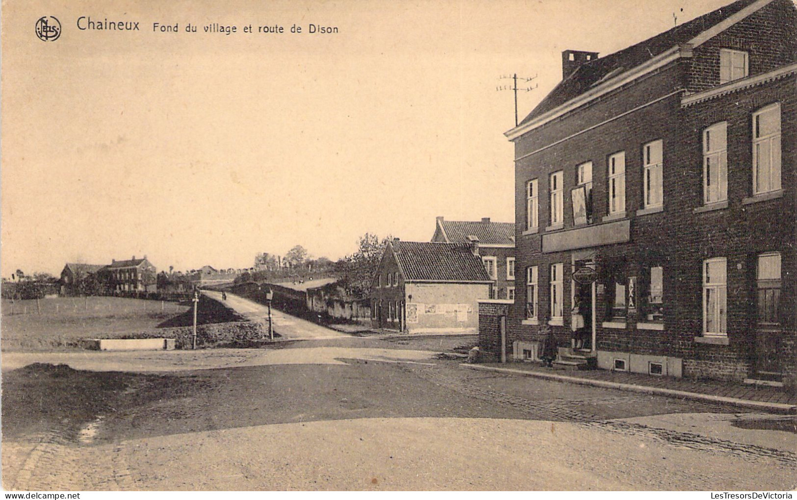 BELGIQUE - CHAINEUX - Fond Du Village Et Route De Dison - Carte Postale Ancienne - Other & Unclassified