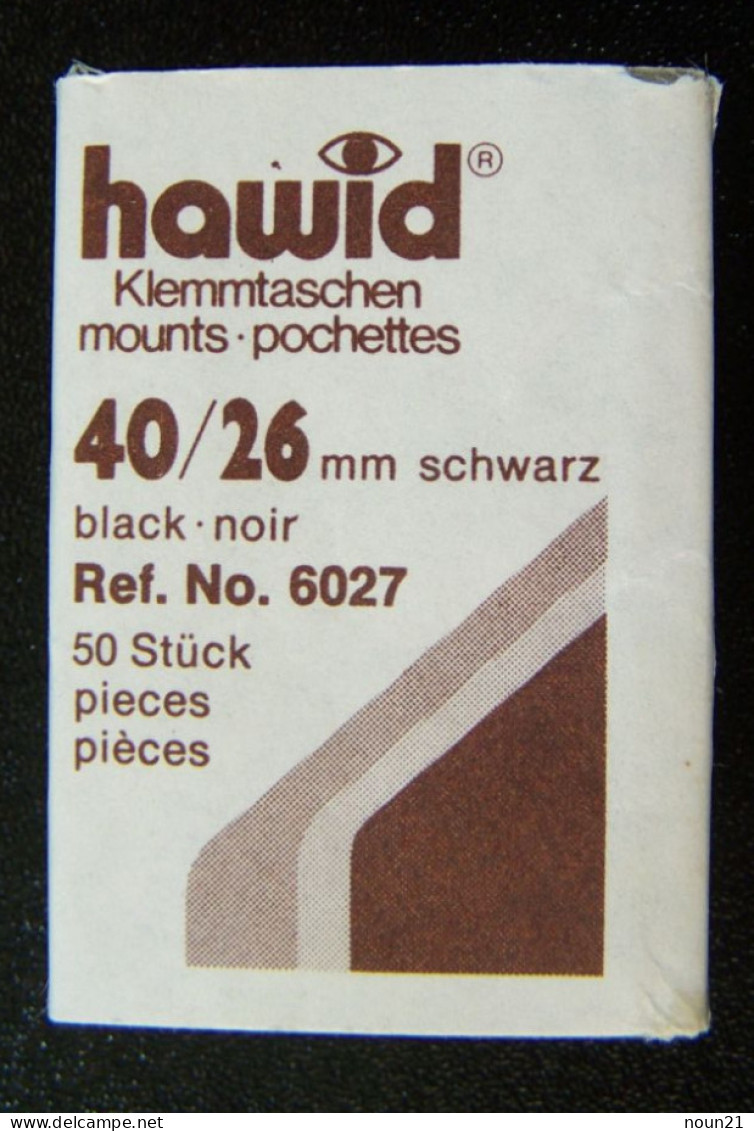 HAWID - Lot De 50 Pochettes Fond Noir - Simple Soudure 40/26 Mm - Autres & Non Classés