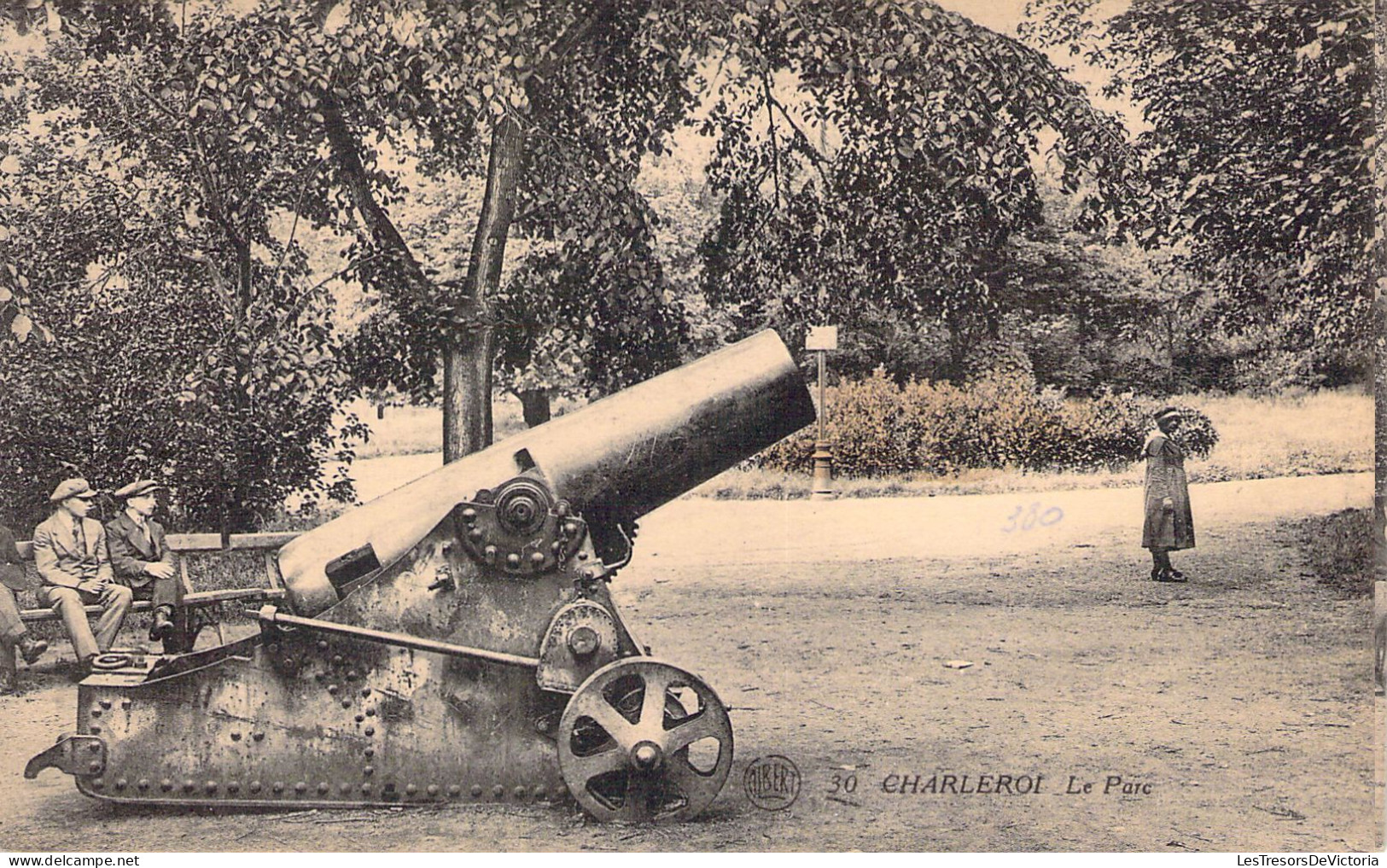 BELGIQUE - CHARLEROI - Le Parc - Canon - Carte Postale Ancienne - Charleroi