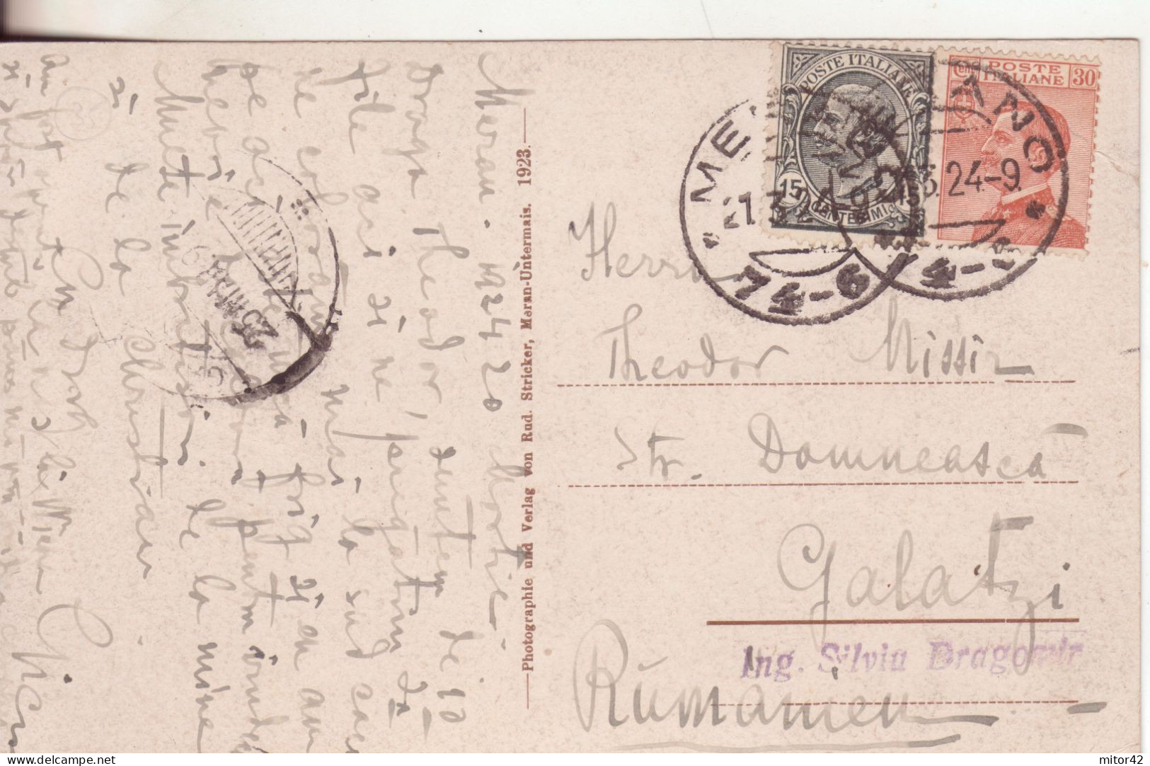 51-Trentino A.A.-Merano-Ambulante 74-6 X Vienna-Austria-1914-Storia Postale Bolli Ambulanti - Merano