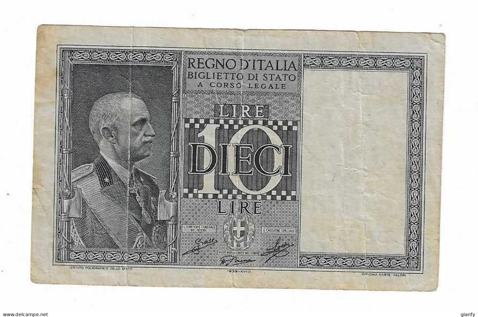 VITTORIO EMANUELE III IMPERO 10 LIRE 1939 BB - Italia – 10 Lire