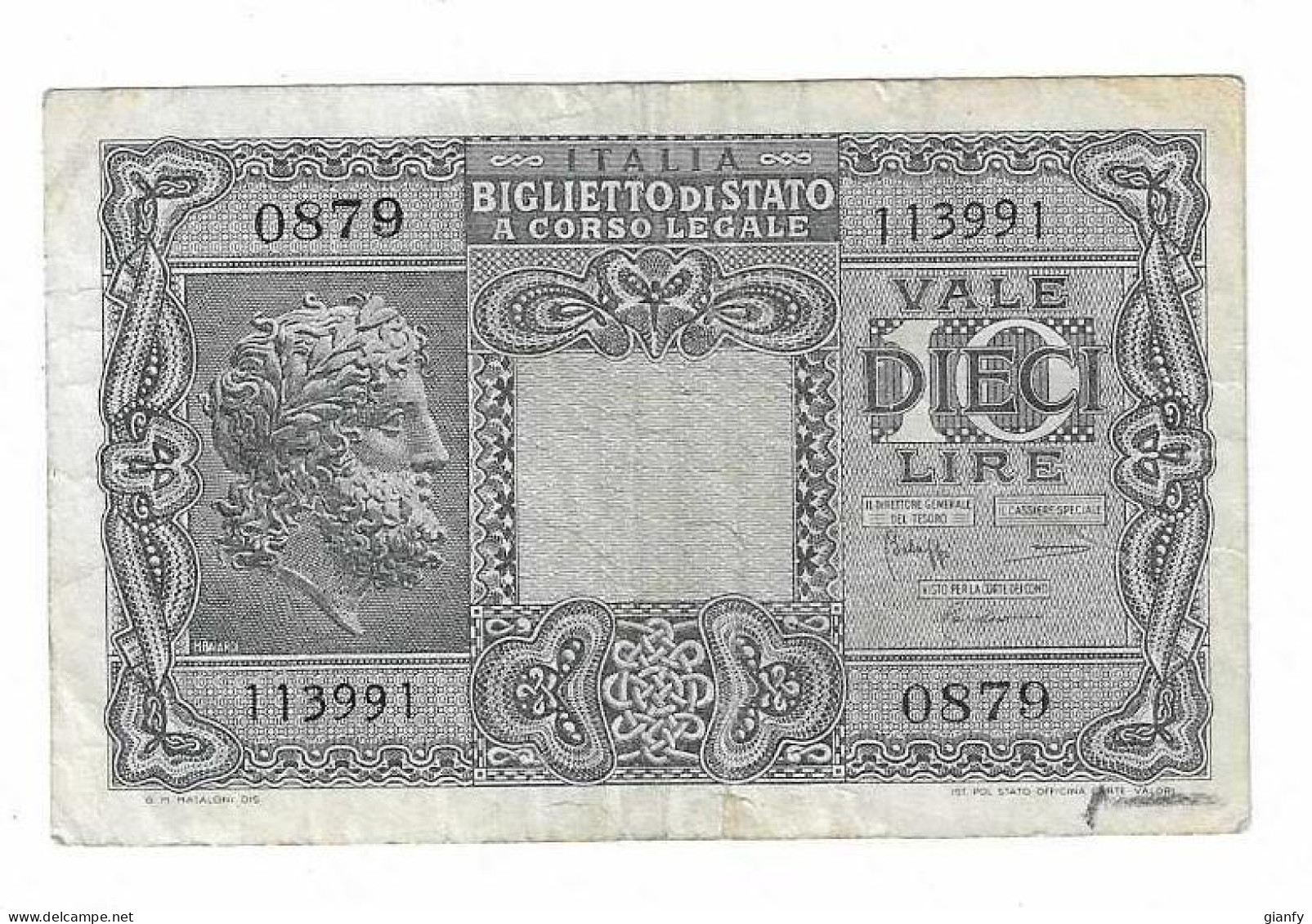 LUOGOTENENZA 10 LIRE "GIOVE" 1944 BB - Italia – 10 Lire