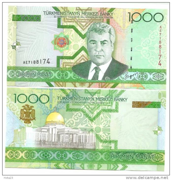 TURKMENISTAN-1000 -MANAT 2005 UNC Pick - Turkménistan