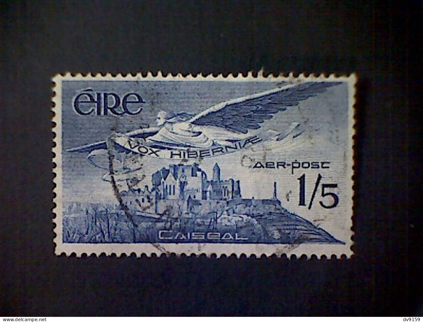 Ireland (Éire), Scott #C7, Used(o), 1965, Air Mail, Rock Of Cashel, 1/5, Dark Blue - Luftpost