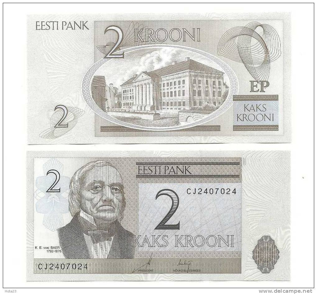 ESTONIA 2 KROONI 2007/2009 P NEW UNC - Estonie