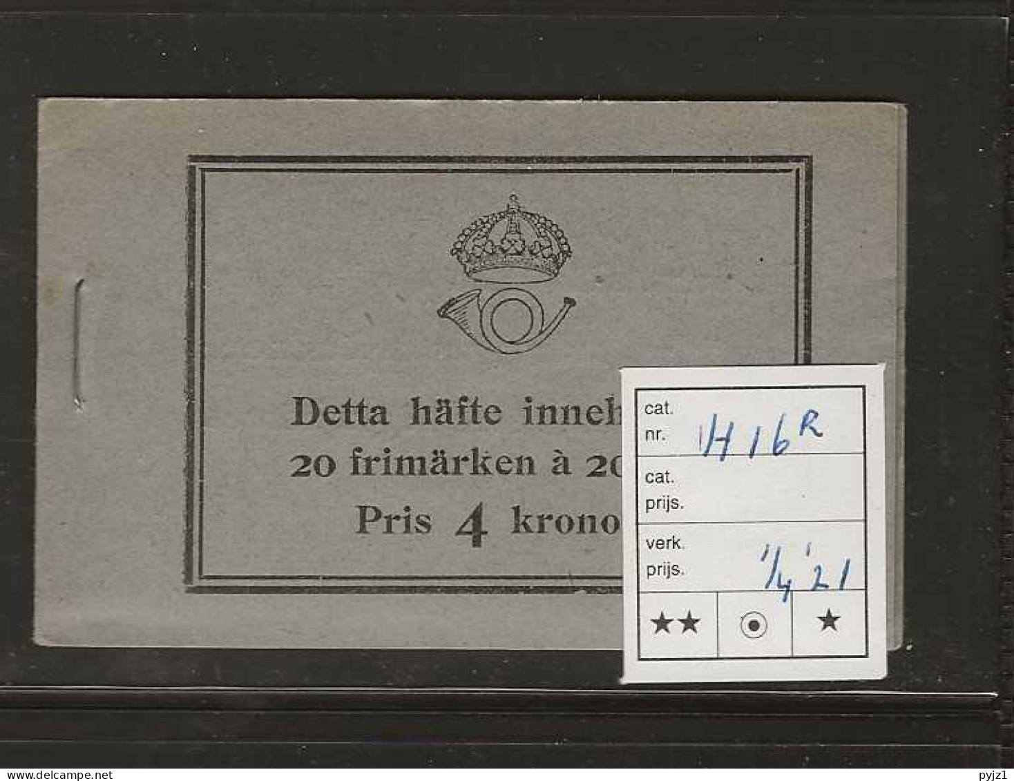 1918 MNH Sweden Booklet Facit H16-R, Postfris** - 1904-50