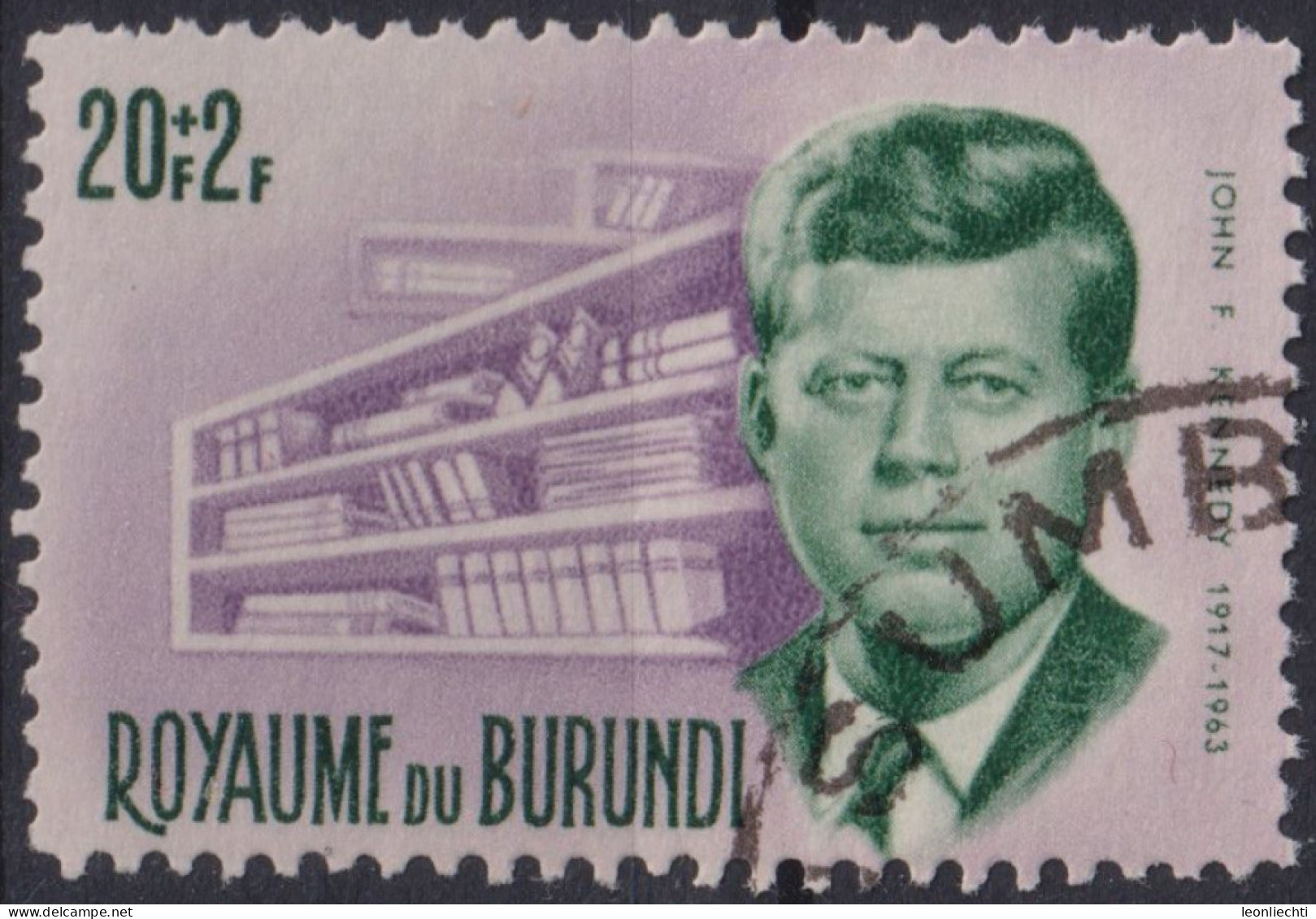 1966 Burundi, Mi:BI 213A, Sn:BI B25, Yt:BI 170, Prince Loius, Memorial, President J. F. Kennedy - Oblitérés