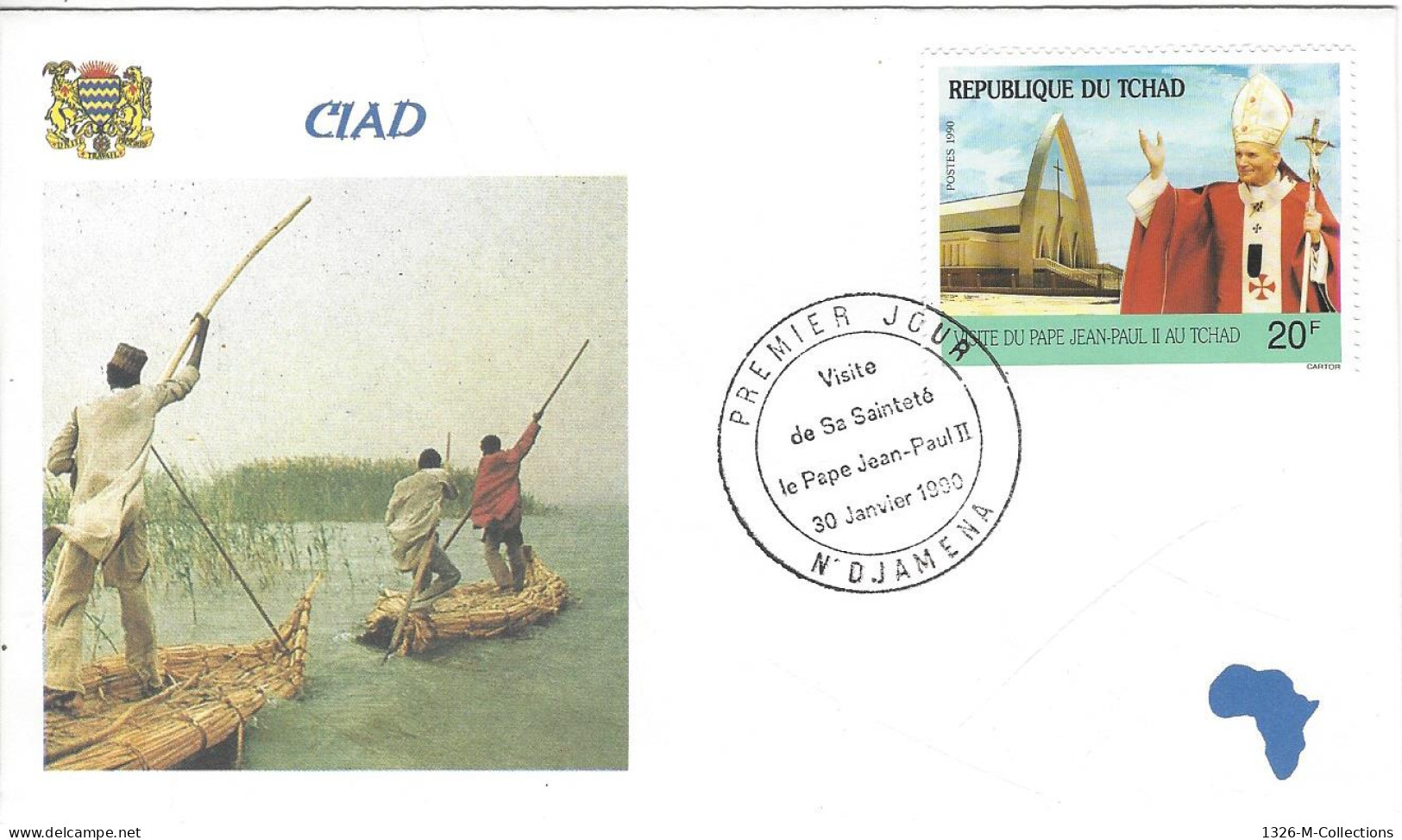 Envellope Visite Du Pape Jean Paul II TCHAD N° 516 Y & T - Tchad (1960-...)