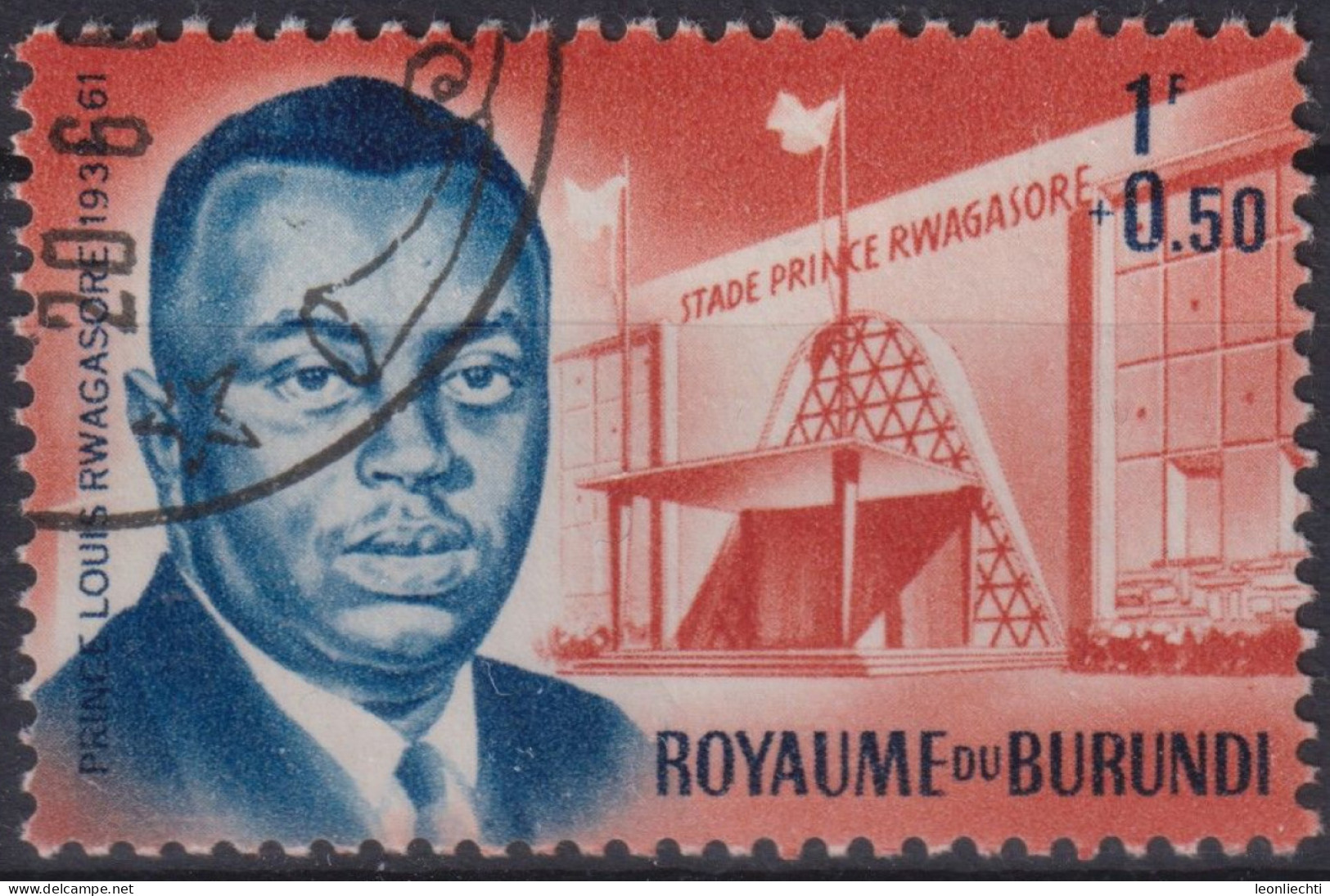 1963 Burundi, Mi:BI 43A, Sn:BI B2, Yt:BI 44,  Prince And Stadium - Gebruikt