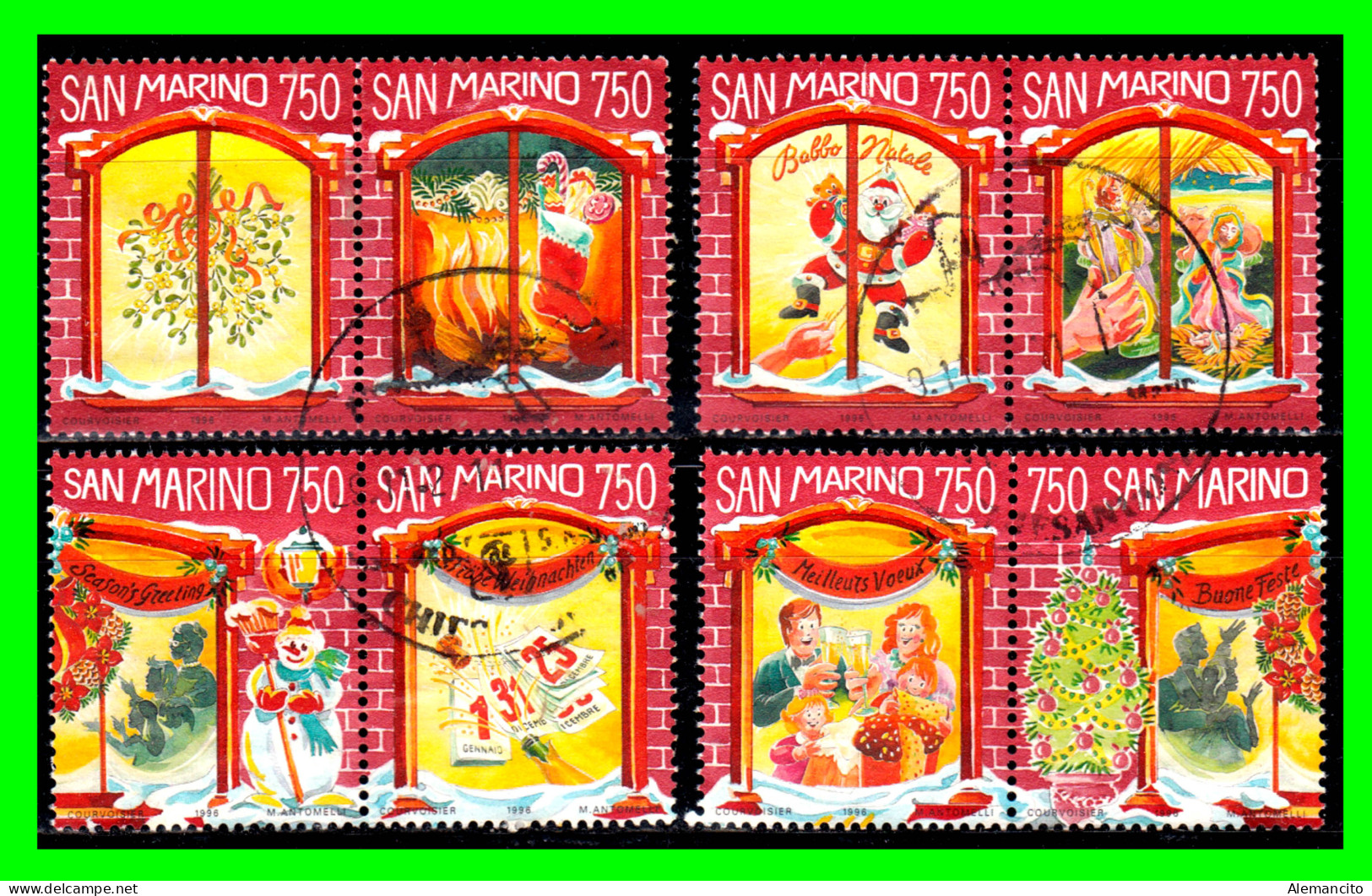 SAN MARINO ( EUROPA ) SELLOS AÑO 1996 NAVIDAD - Gebraucht