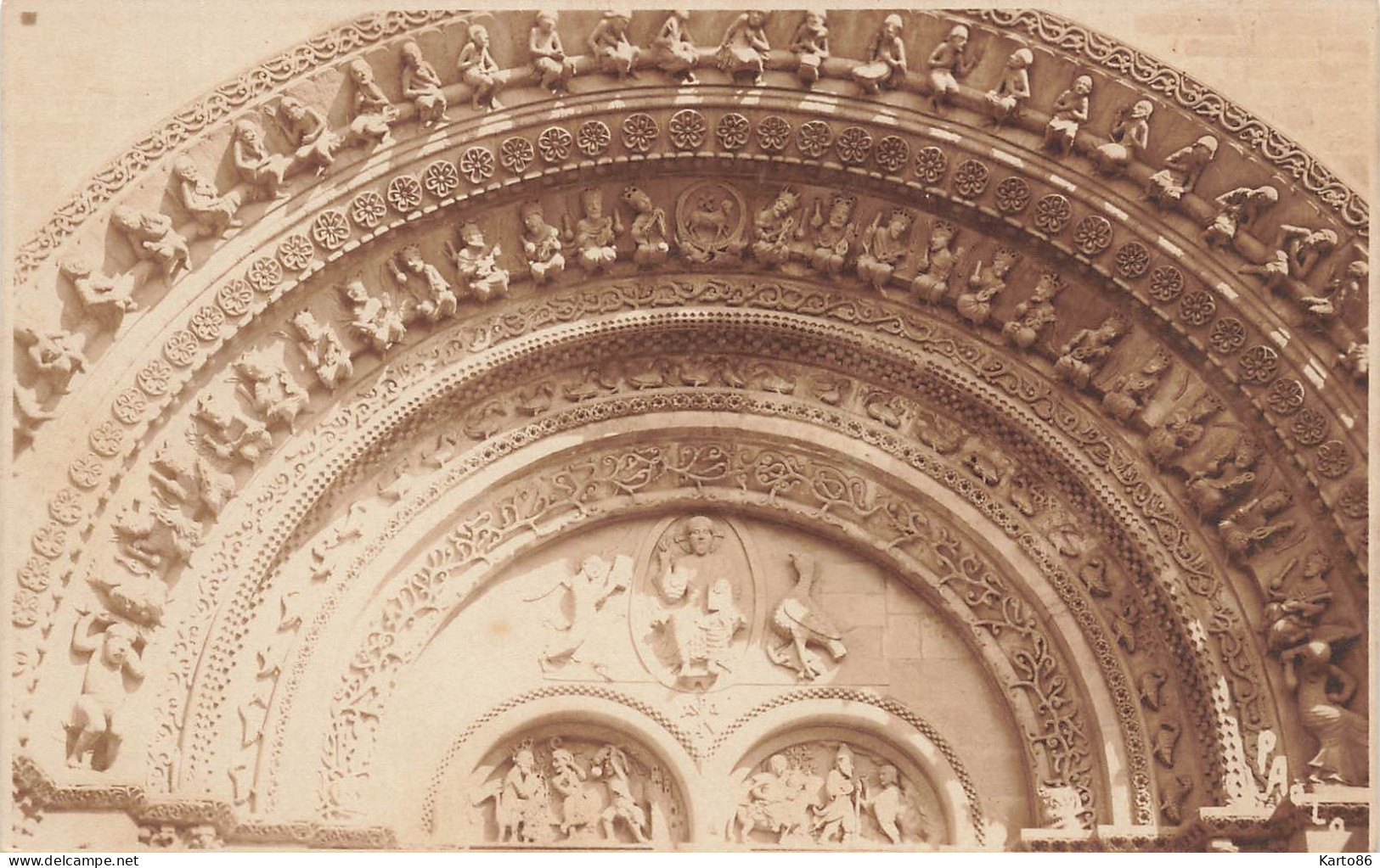 Morlaas * Carte Photo * Cathédrale , Détail De L'archivolte Du Porche - Morlaas