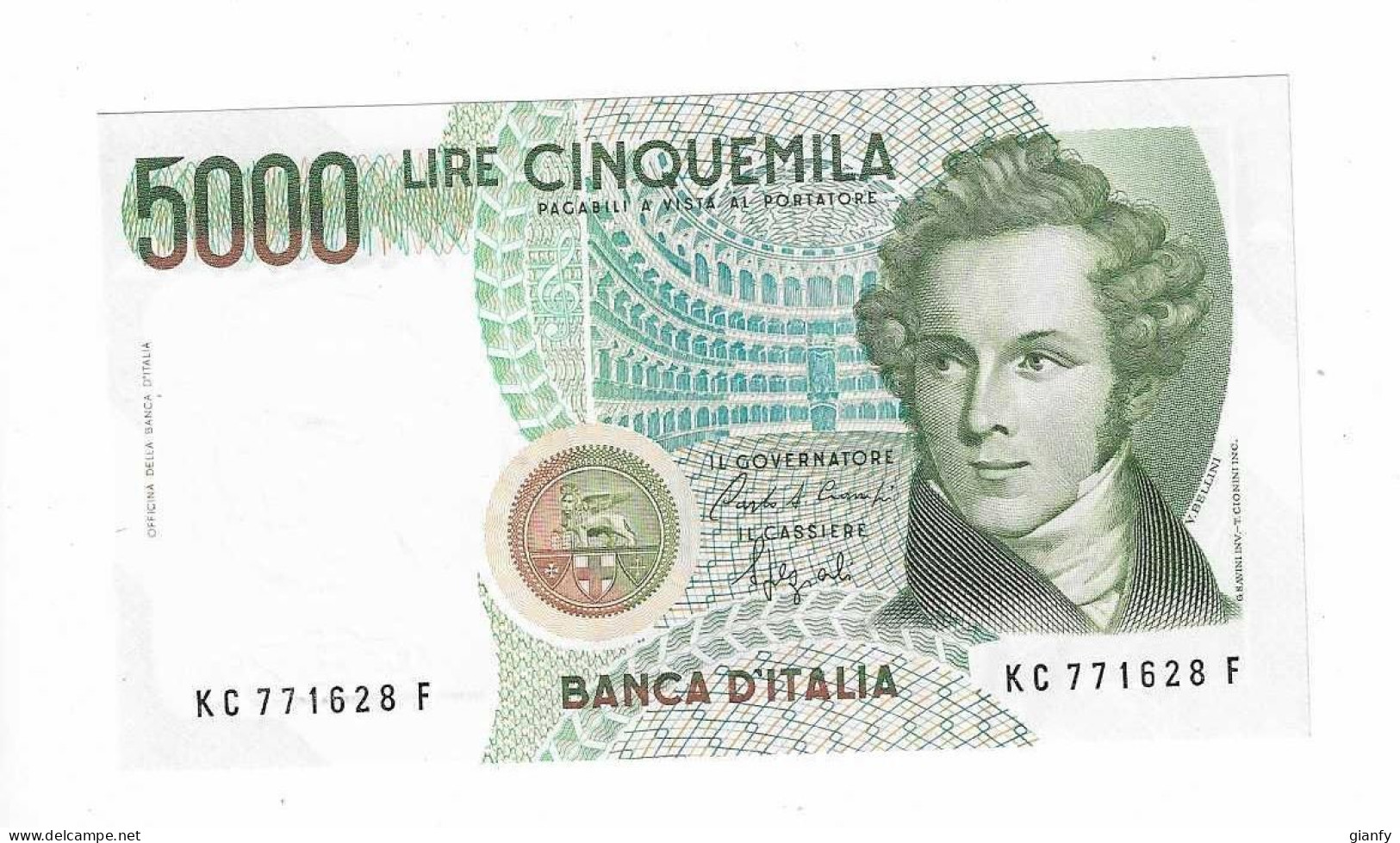 REPUBBLICA 5000 LIRE "VINCENZO BELLINI" 4.01.1985 FDS - 5.000 Lire