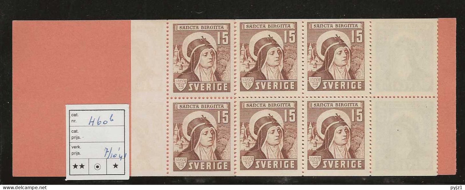 1941 MNH Sweden Booklet Facit H60B Postfris** - 1904-50