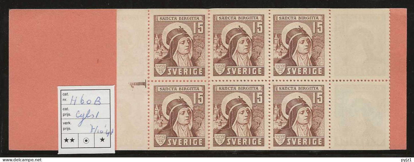 1941 MNH Sweden Booklet Facit H60B Postfris** - 1904-50