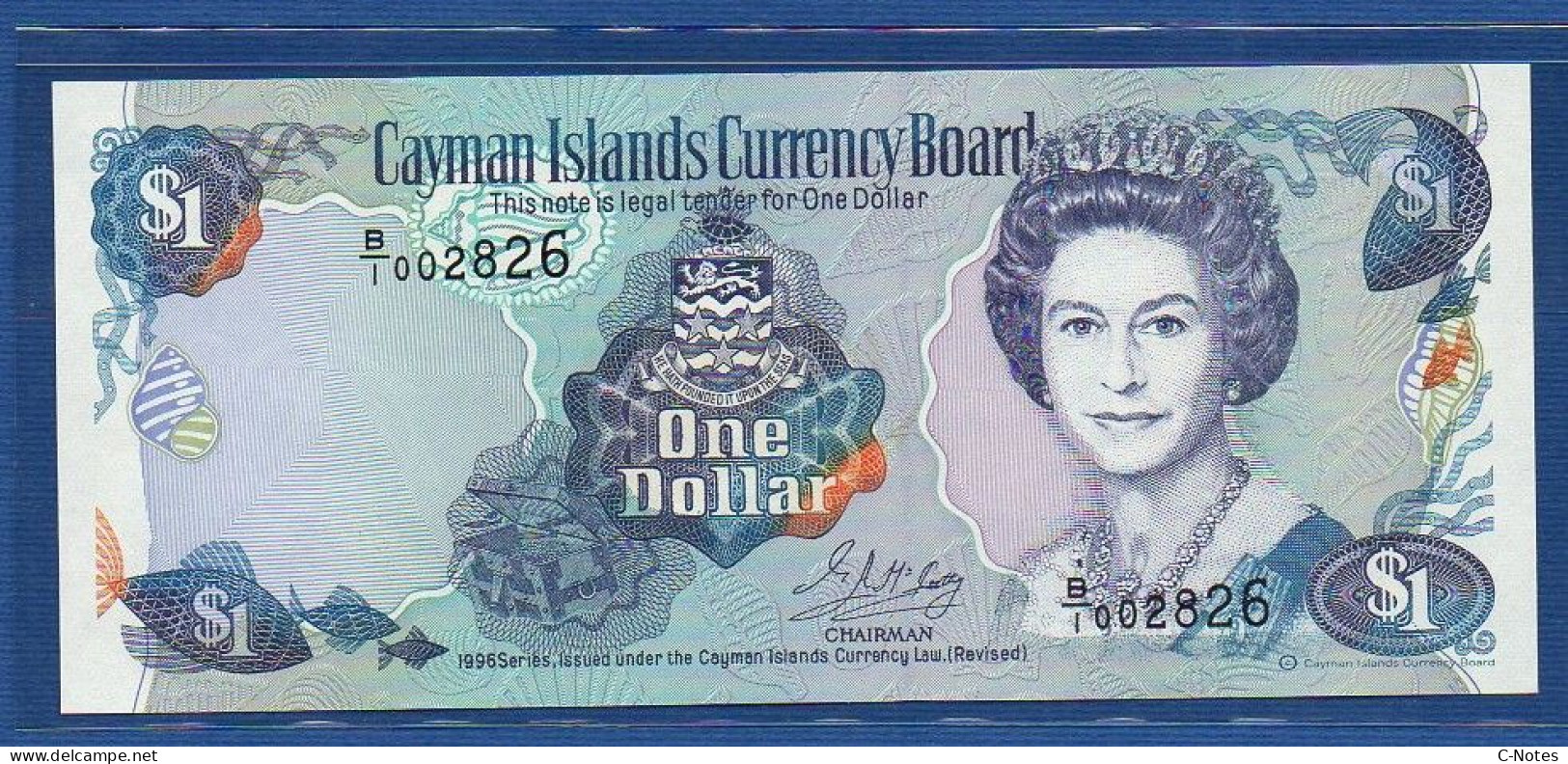 CAYMAN ISLANDS - P.16a –  1 Dollar 1996 UNC, S/n B/1 002826 - Iles Cayman