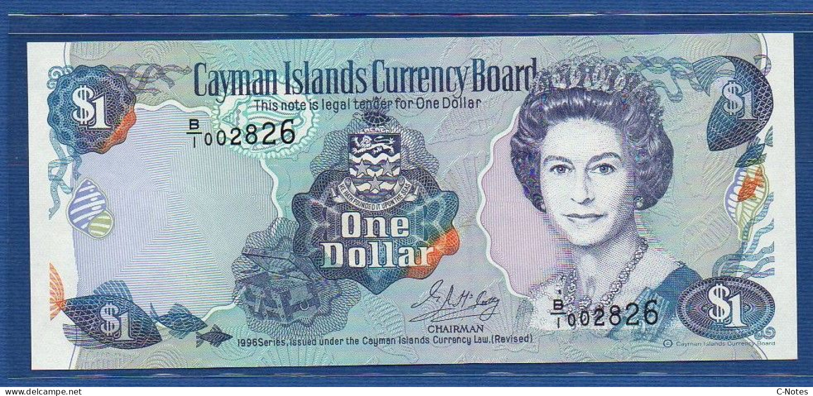 CAYMAN ISLANDS - P.16a –  1 Dollar 1996 UNC, S/n B/1 002826 - Islas Caimán