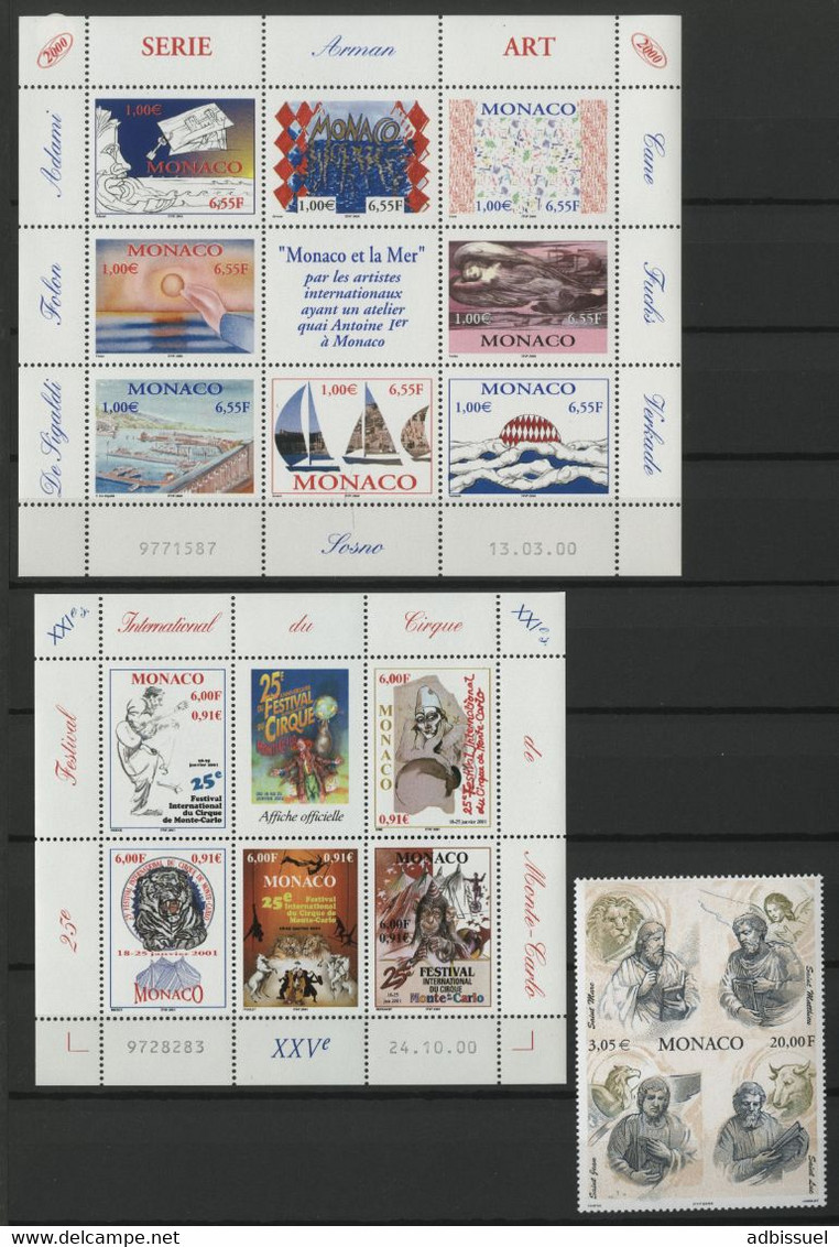 MONACO ANNEE COMPLETE 2000 Vendue à 75 % De La Valeur Faciale N° 2230 à 2294 Neufs ** (MNH) TB - Años Completos