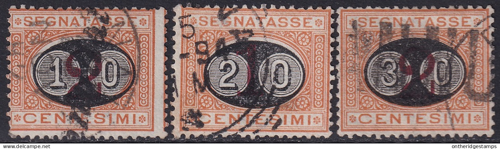 Italy 1890 Sc J25-7 Italia Sa S17-9 Postage Due Set Used - Segnatasse