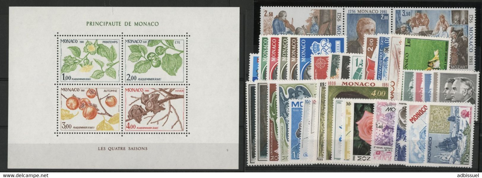 MONACO ANNEE COMPLETE 1981 COTE 112  Neufs ** (MNH) N° 1264 à 1305 Soit 42 Timbres Vendus à 15 % De La Cote. TB - Volledige Jaargang