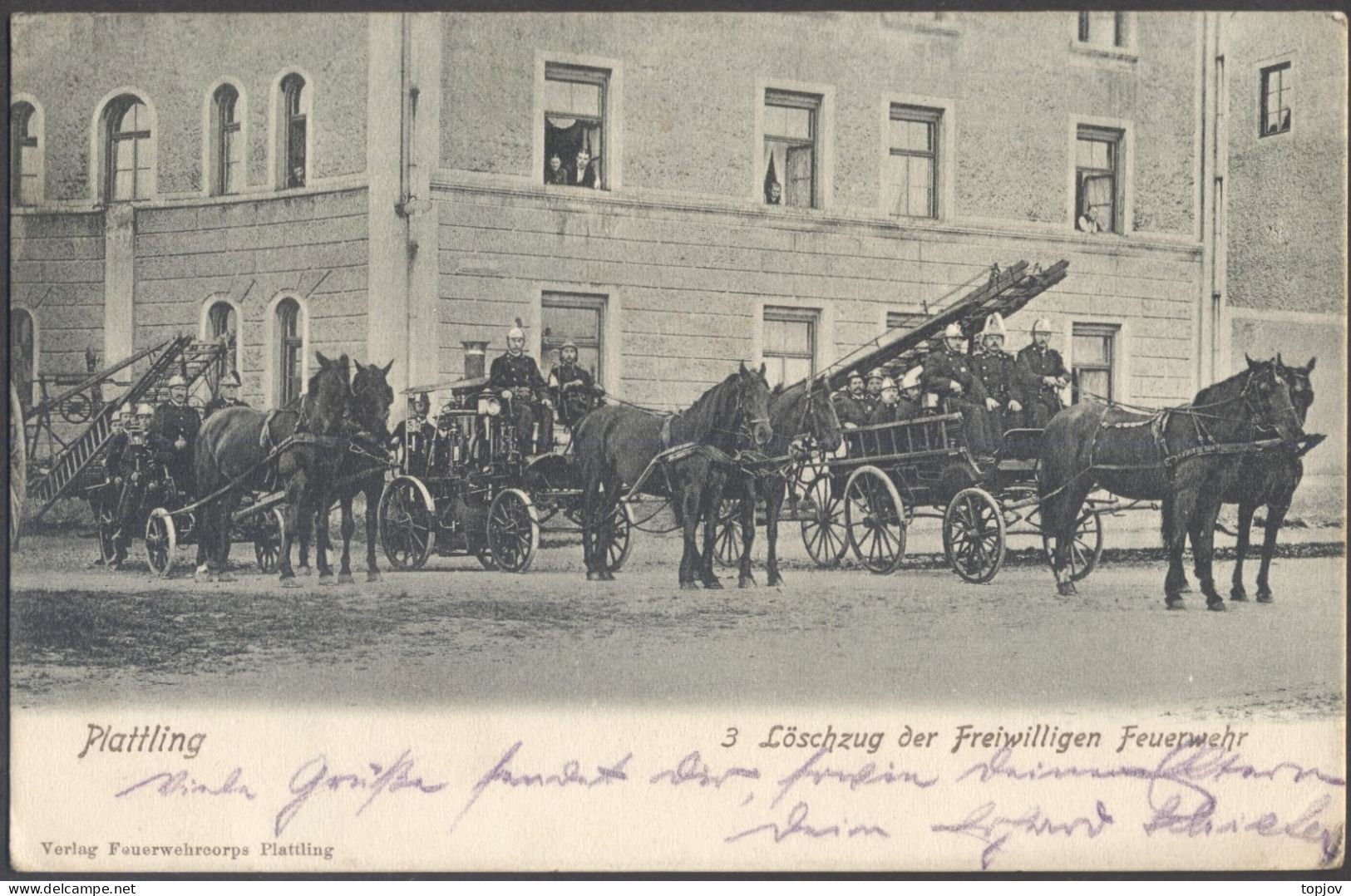 GERMANY - PLATTLING - FEUERWEHRMÄNNER - 1918 - Plattling