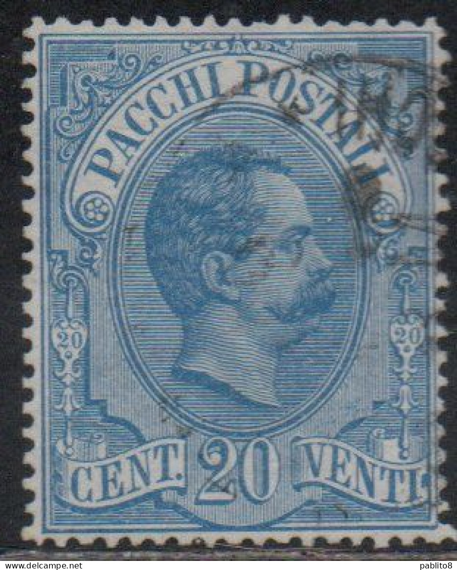 ITALIA REGNO ITALY KINGDOM 1884 - 1886 PACCHI POSTALI PARCEL POST CENT. 20c USATO USED OBLITERE' - Postal Parcels