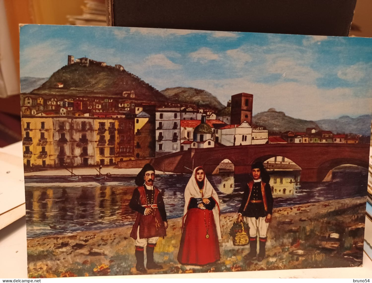 Cartolina Bosa  Provincia Oristano  ,costumi Antichi Bosani, Ponte 1979 - Oristano