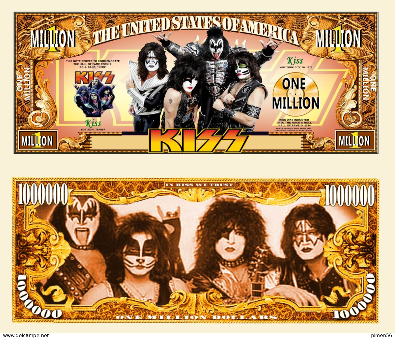 !!! USA - FANTASY NOTE -   KISS   BAND , 2021 - UNC - Autres & Non Classés